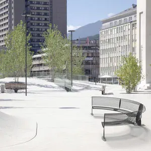 Banc Public Maior Citysi Srl Contemporain En Bois En Acier Galvanise