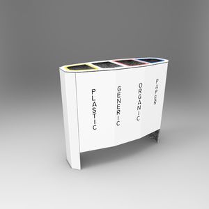 poubelle publique / en acier / en acier galvanisé / pour espace public