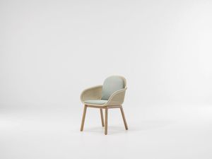 chaise de salle à manger contemporaine / avec accoudoirs / en bois / d'extérieur