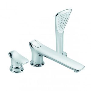 mitigeur de douche / pour baignoire / en métal chromé / 3 trous