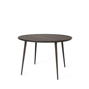 table à manger contemporaine / en chêne / avec piètement en chêne / ronde