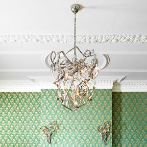 lustre contemporain / en verre / en acier / à incandescence