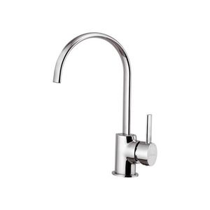mitigeur en métal chromé / de cuisine / 1 trou / à bec orientable