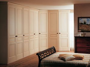 armoire d'angle / classique / en bois / à porte battante