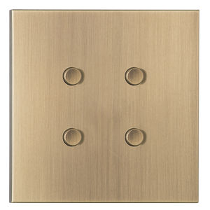 interrupteur bouton poussoir / encastré / quadruple / en laiton