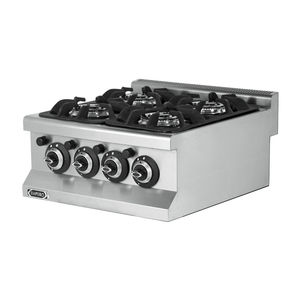 table de cuisson à gaz / en fonte / en inox / 4 foyers