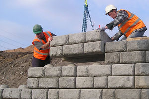mur de soutènement en béton / modulaire / préfabriqué