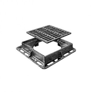couvercle de regard en fonte / carré / avec grille de ventilation