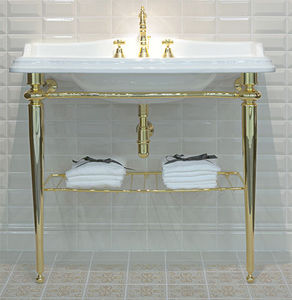 console pour lavabo en laiton poli