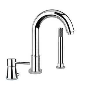 mitigeur pour baignoire / sur plan / en métal chromé / 3 trous