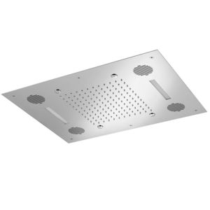 pommeau de douche encastrable au plafond / rectangulaire / avec chromothérapie / pluie