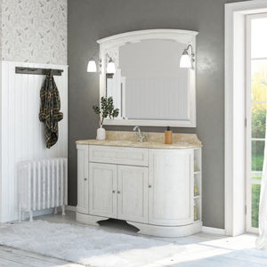 meuble vasque suspendu / en bois / classique / avec miroir