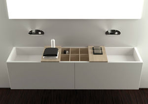 vasque double / à encastrer / rectangulaire / en Corian®