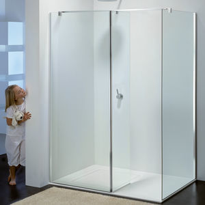 cabine de douche à l'italienne / en verre / rectangulaire / avec porte battante