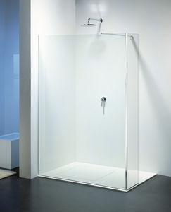 cabine de douche à l'italienne / en verre / rectangulaire / avec porte battante