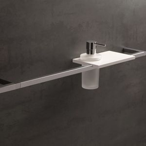 TATAY Grand Porte-Serviette Barre De La Collection Onyx, En Aluminium Anodisé Noir Mat, Double Système De Fixation, Vis Et Système Glue & Fix, Sans Perçage. Dimensions 7 X 3 X 60 Cm