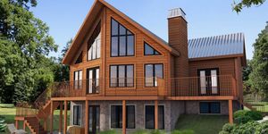 maison en bois massif empilé 1