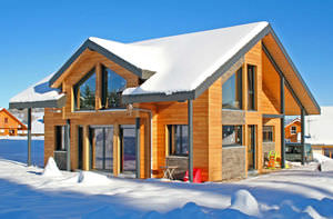 panneau sandwich pour façade / bois / âme en polystyrène