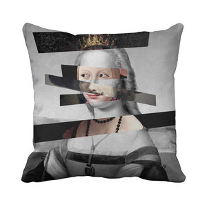 coussin carré / à motif / en coton