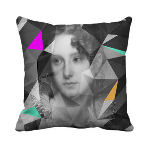 coussin carré / à motif / en coton