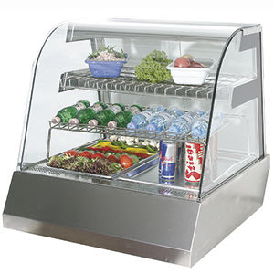 vitrine réfrigérée à poser / éclairée / pour commerce / pour restaurant