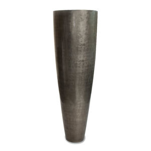 vase contemporain / en métal argenté