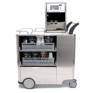 chariot de service / pour bac gastronorme / professionnel / en acier