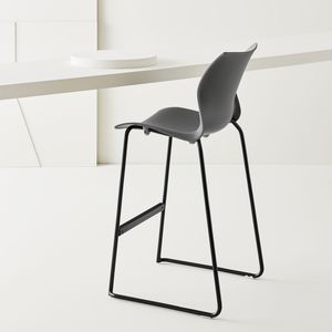 chaise de bar contemporaine / avec accoudoirs / luge / empilable