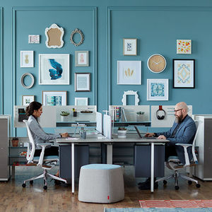 séparateur de bureau sur bureau / en tissu / stratifié