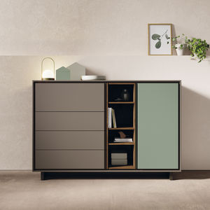buffet contemporain / en bois laqué / en chêne / modulable
