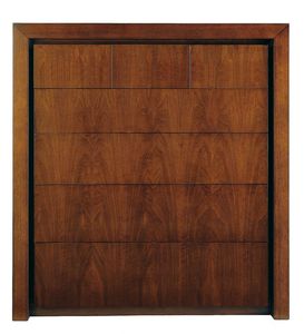 commode haute / contemporaine / en noyer / en hêtre
