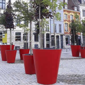 jardinière en acier thermolaqué / en tôle d'acier / conique / contemporaine