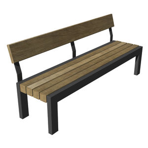 banc public / contemporain / en bois / en acier galvanisé