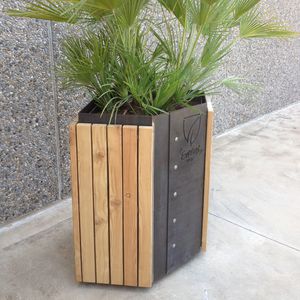 jardinière en acier galvanisé / en acier COR-TEN® / rectangulaire / contemporaine