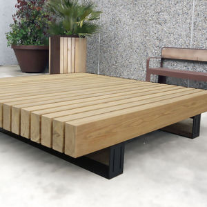 banc public / contemporain / en bois / en acier galvanisé