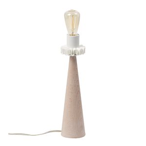 lampe de table / vintage / en aluminium / en bois