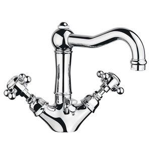 mélangeur pour vasque / à poser / en laiton / de salle de bain