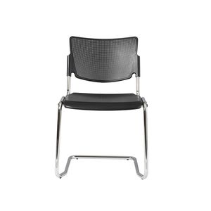 chaise visiteur contemporaine / tapissée / cantilever / en plastique