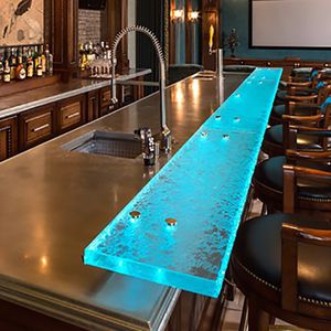 comptoir de bar / de cuisine / en verre / droit