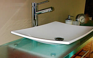 plan vasque en verre 1