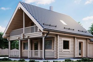 maison en bois massif empilé 1