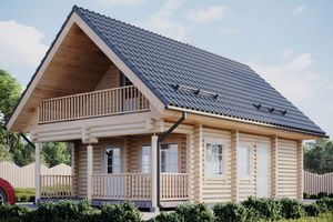 maison en bois massif empilé 1