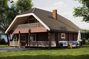 maison en bois massif empilé 1