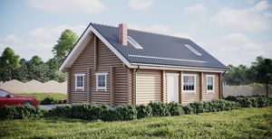maison en bois massif empilé 1