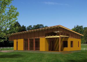 maison en bois massif empilé 1