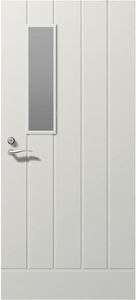 porte d'entrée / battante / en bois / à isolation thermique