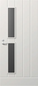 porte d'entrée / battante / en bois / à isolation thermique