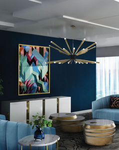lustre contemporain / en laiton / en aluminium / à LED