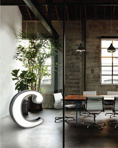 lampe sur pied / design original / en acier inoxydable / en acrylique