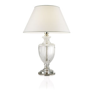 lampe de table / classique / en laiton / en cristal